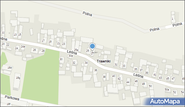 Trawniki, Leśna, 27, mapa Trawniki