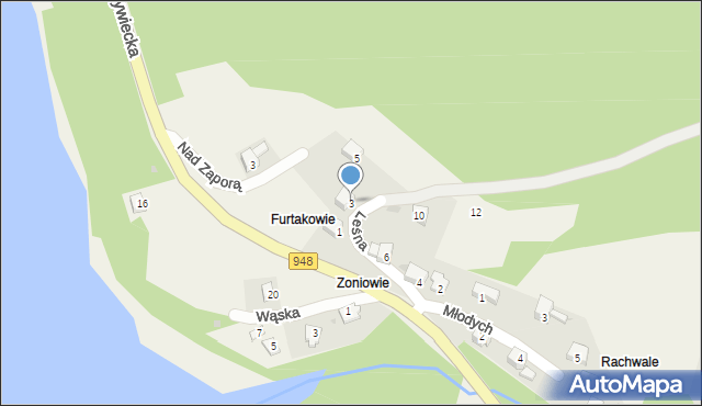 Tresna, Leśna, 3, mapa Tresna
