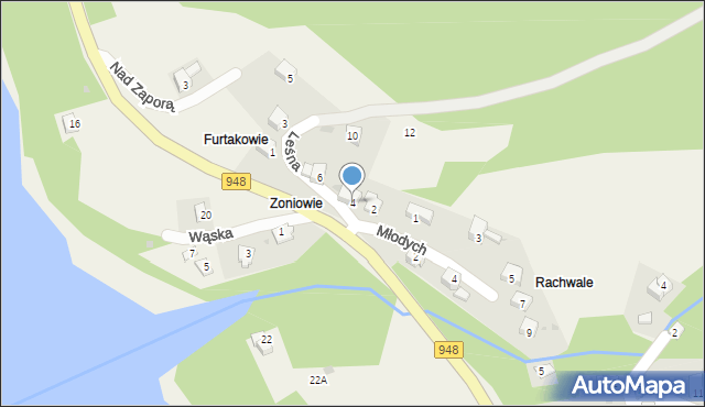 Tresna, Leśna, 4, mapa Tresna