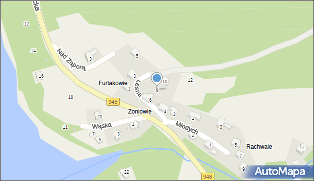 Tresna, Leśna, 8, mapa Tresna