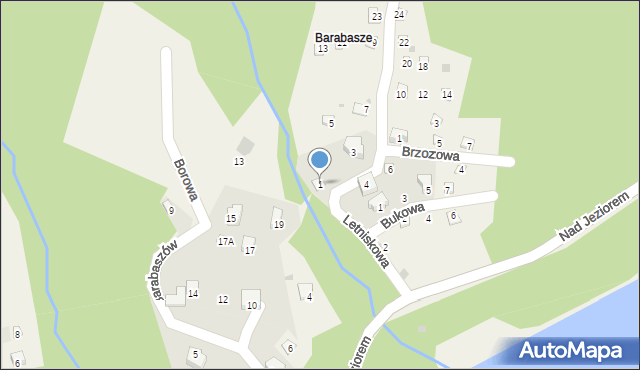 Tresna, Letniskowa, 1, mapa Tresna