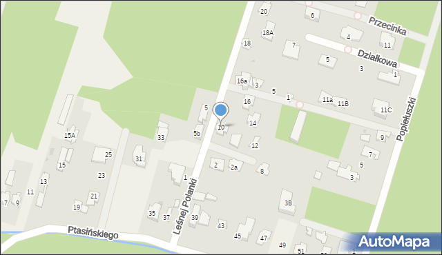 Truskaw, Leśnej Polanki, 10, mapa Truskaw