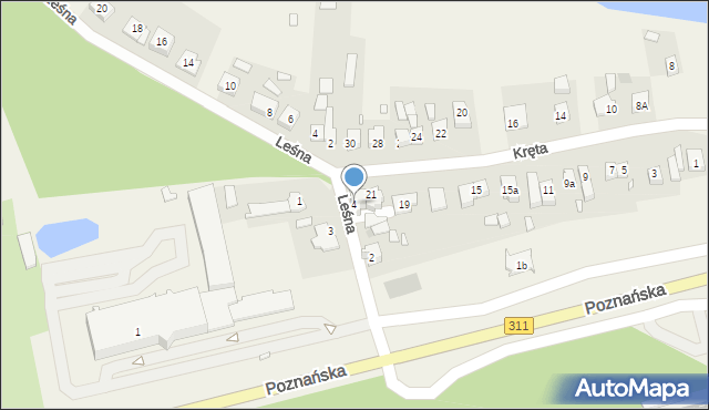 Trzebaw, Leśna, 4, mapa Trzebaw