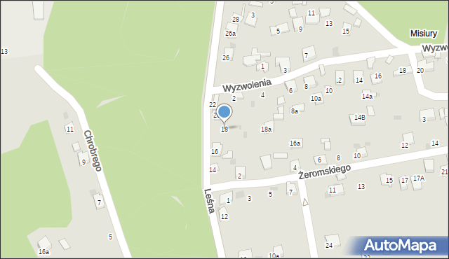 Trzebinia, Leśna, 18, mapa Trzebinia