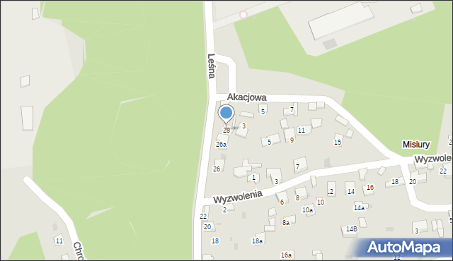 Trzebinia, Leśna, 28, mapa Trzebinia