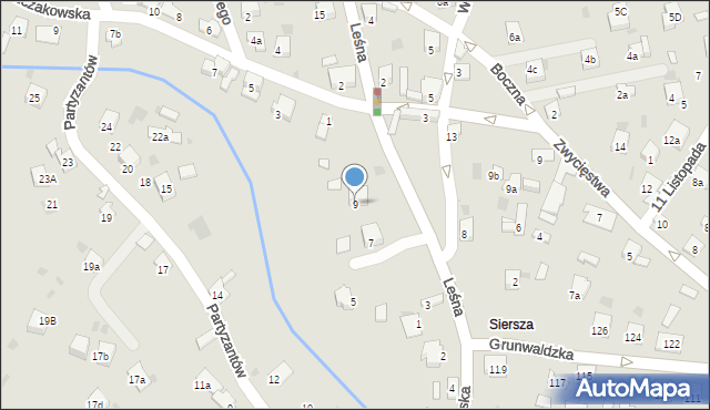 Trzebinia, Leśna, 9, mapa Trzebinia