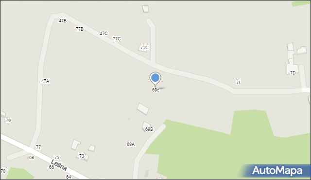 Tuchów, Leśna, 69c, mapa Tuchów