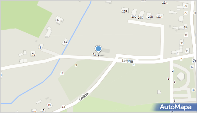 Tuchów, Leśna, 7, mapa Tuchów