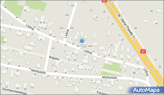 Tuszyn, Leśna, 16a, mapa Tuszyn