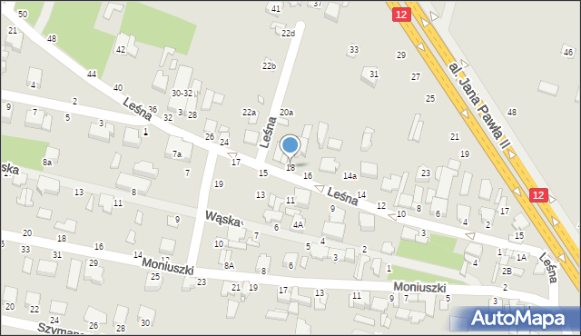 Tuszyn, Leśna, 18, mapa Tuszyn