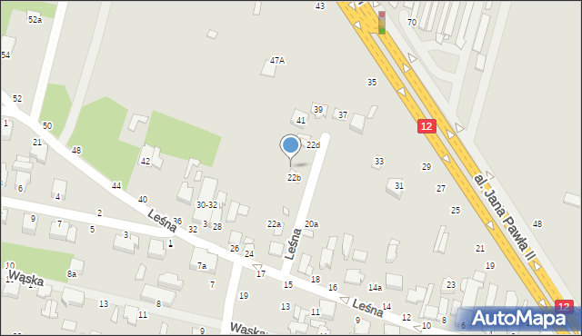 Tuszyn, Leśna, 22c, mapa Tuszyn
