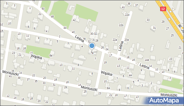 Tuszyn, Leśna, 7a, mapa Tuszyn