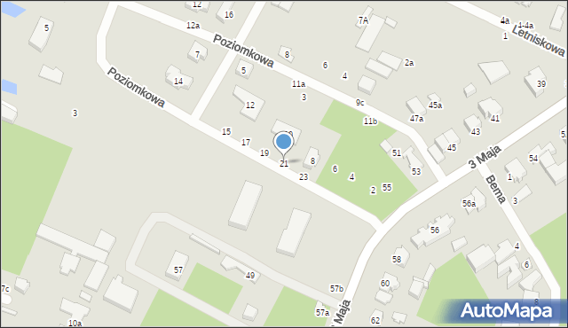 Tuszyn, Letniskowa, 21, mapa Tuszyn