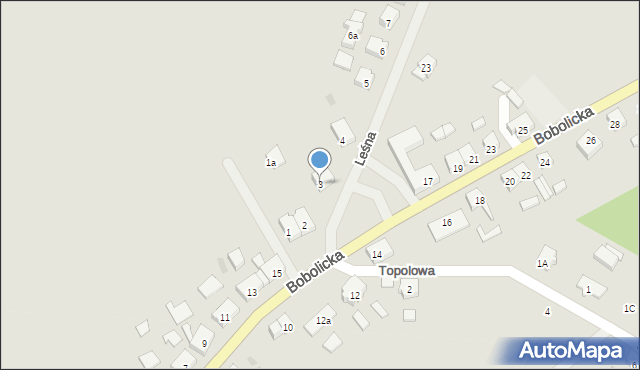 Tychowo, Leśna, 3, mapa Tychowo