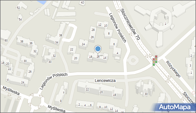 Tychy, Legionów Polskich, 16, mapa Tychów