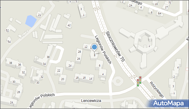 Tychy, Legionów Polskich, 8, mapa Tychów