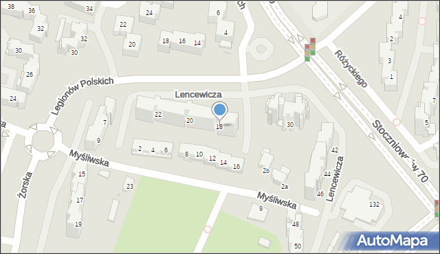 Tychy, Lencewicza Stanisława, 18, mapa Tychów