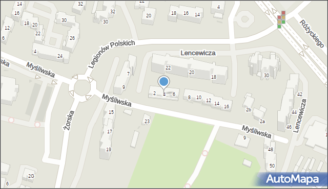 Tychy, Lencewicza Stanisława, 4, mapa Tychów