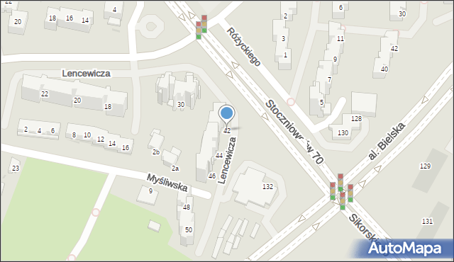 Tychy, Lencewicza Stanisława, 42, mapa Tychów