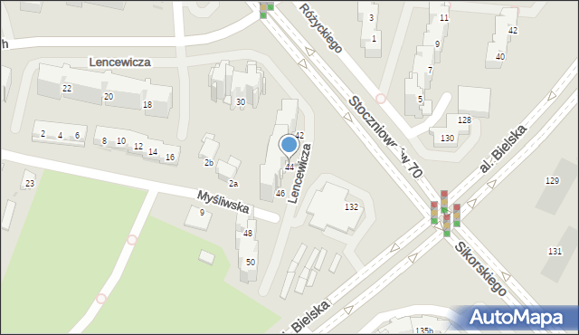Tychy, Lencewicza Stanisława, 44, mapa Tychów