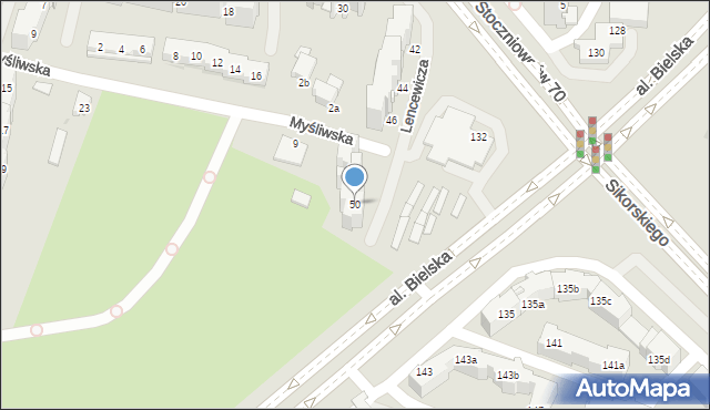 Tychy, Lencewicza Stanisława, 50, mapa Tychów