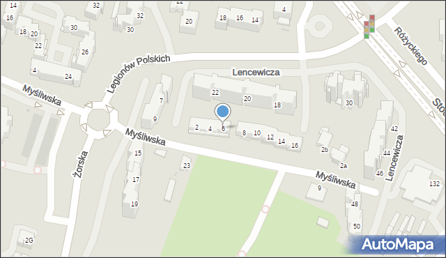 Tychy, Lencewicza Stanisława, 6, mapa Tychów