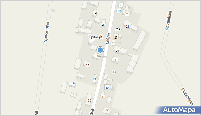 Tyniec nad Ślęzą, Leśna, 20b, mapa Tyniec nad Ślęzą