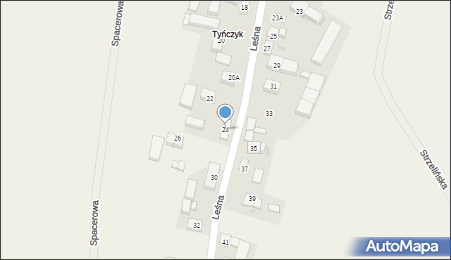 Tyniec nad Ślęzą, Leśna, 24, mapa Tyniec nad Ślęzą