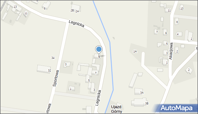 Ujazd Górny, Legnicka, 9, mapa Ujazd Górny