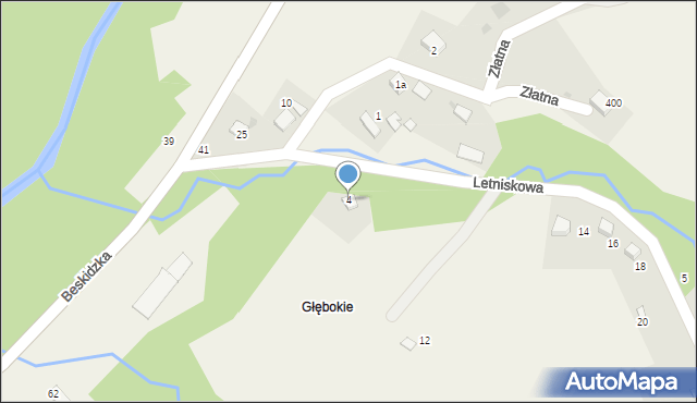 Ujsoły, Letniskowa, 4, mapa Ujsoły