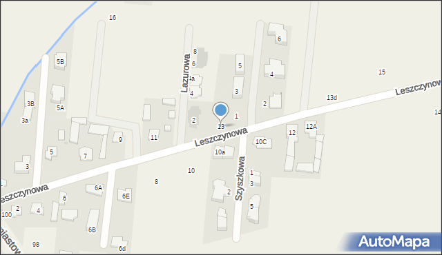 Umiastów, Leszczynowa, 13, mapa Umiastów