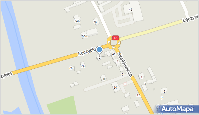 Uniejów, Łęczycka, 2, mapa Uniejów