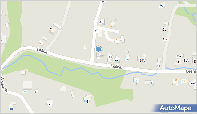 Ustroń, Leśna, 11, mapa Ustroń