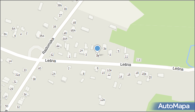 Wąchock, Leśna, 3a, mapa Wąchock