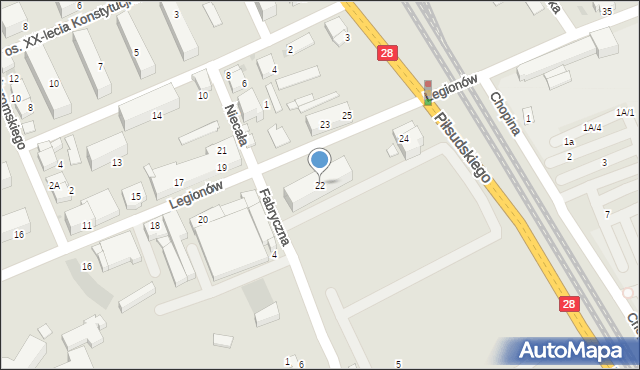 Wadowice, Legionów, 22, mapa Wadowice