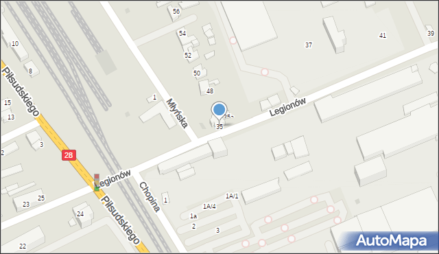 Wadowice, Legionów, 35, mapa Wadowice