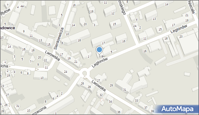 Wadowice, Legionów, 3a, mapa Wadowice