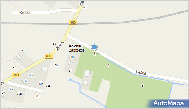 Wągrodno, Leśna, 2, mapa Wągrodno