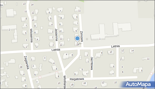 Wągrowiec, Letnia, 1A, mapa Wągrowiec