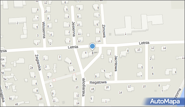 Wągrowiec, Letnia, 6, mapa Wągrowiec