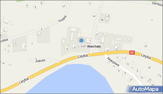 Warchały, Leyka Fryderyka, 7, mapa Warchały