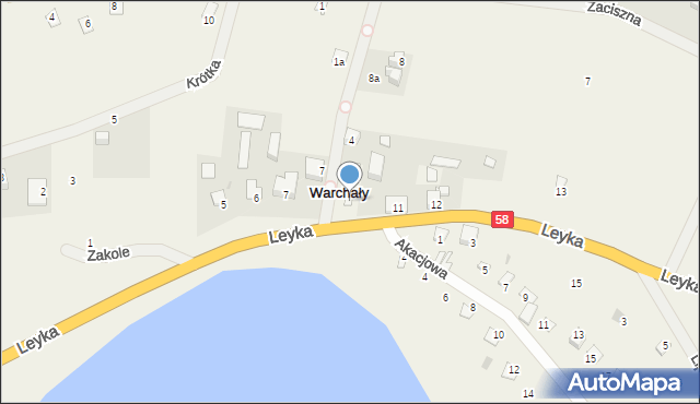 Warchały, Leyka Fryderyka, 9, mapa Warchały