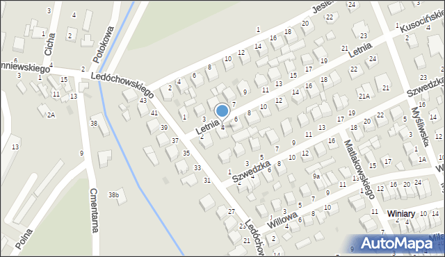 Warka, Letnia, 4, mapa Warka