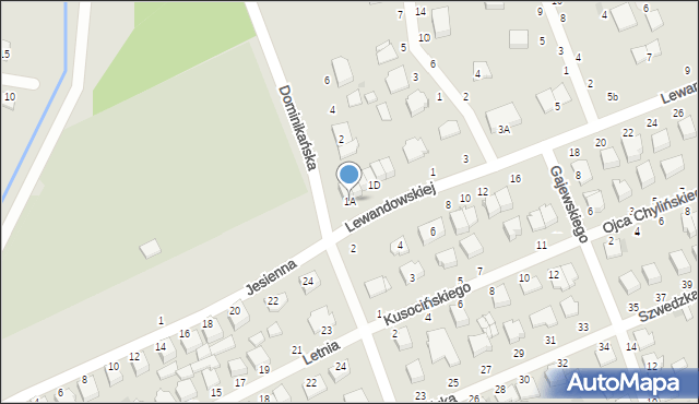 Warka, Lewandowskiej Aleksandry, 1A, mapa Warka