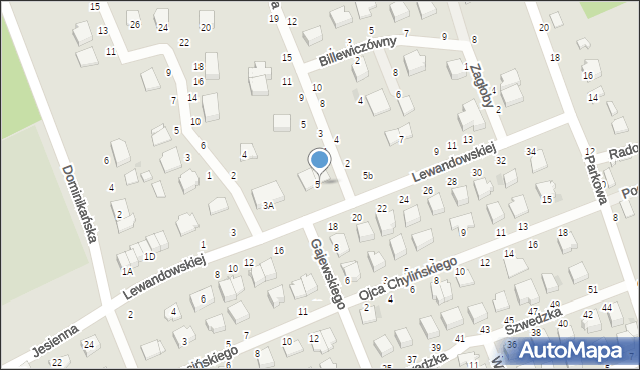 Warka, Lewandowskiej Aleksandry, 5A, mapa Warka