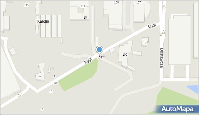 Warszawa, Łęgi, 10B, mapa Warszawy