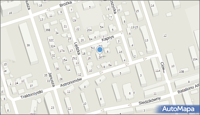 Warszawa, Lędzka, 14, mapa Warszawy