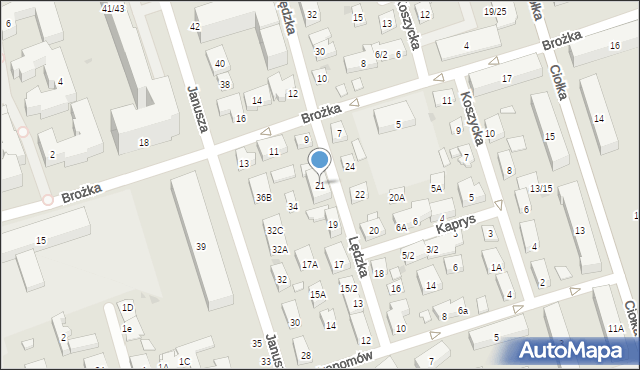 Warszawa, Lędzka, 21, mapa Warszawy