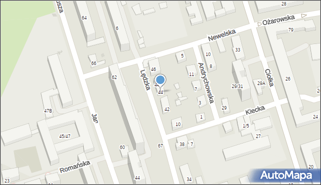 Warszawa, Lędzka, 44, mapa Warszawy