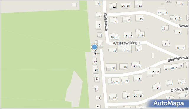 Warszawa, Leibniza Gottfrieda, 19, mapa Warszawy